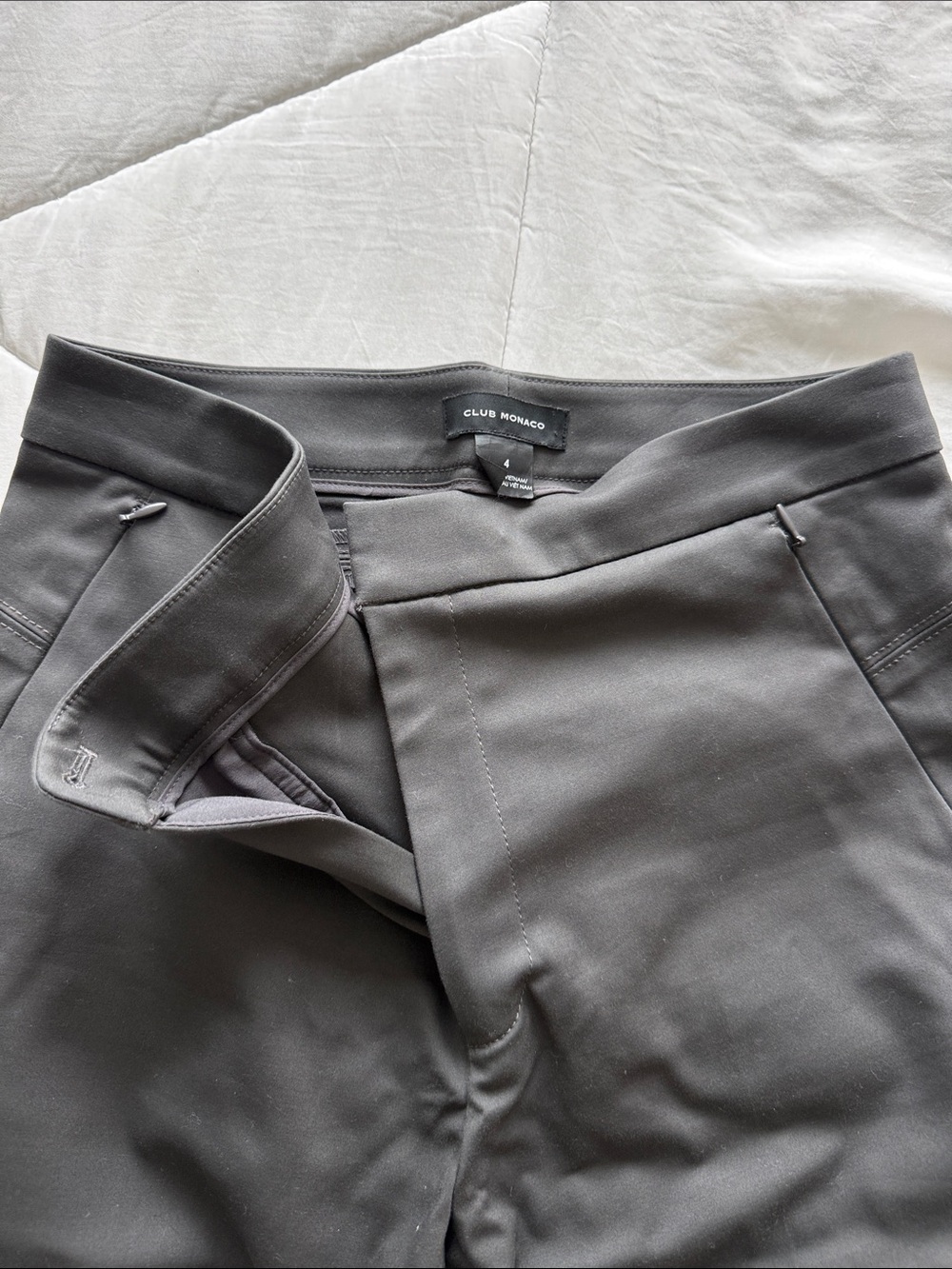 Club Monaco Charcoal Straight-Leg Dress Pants
